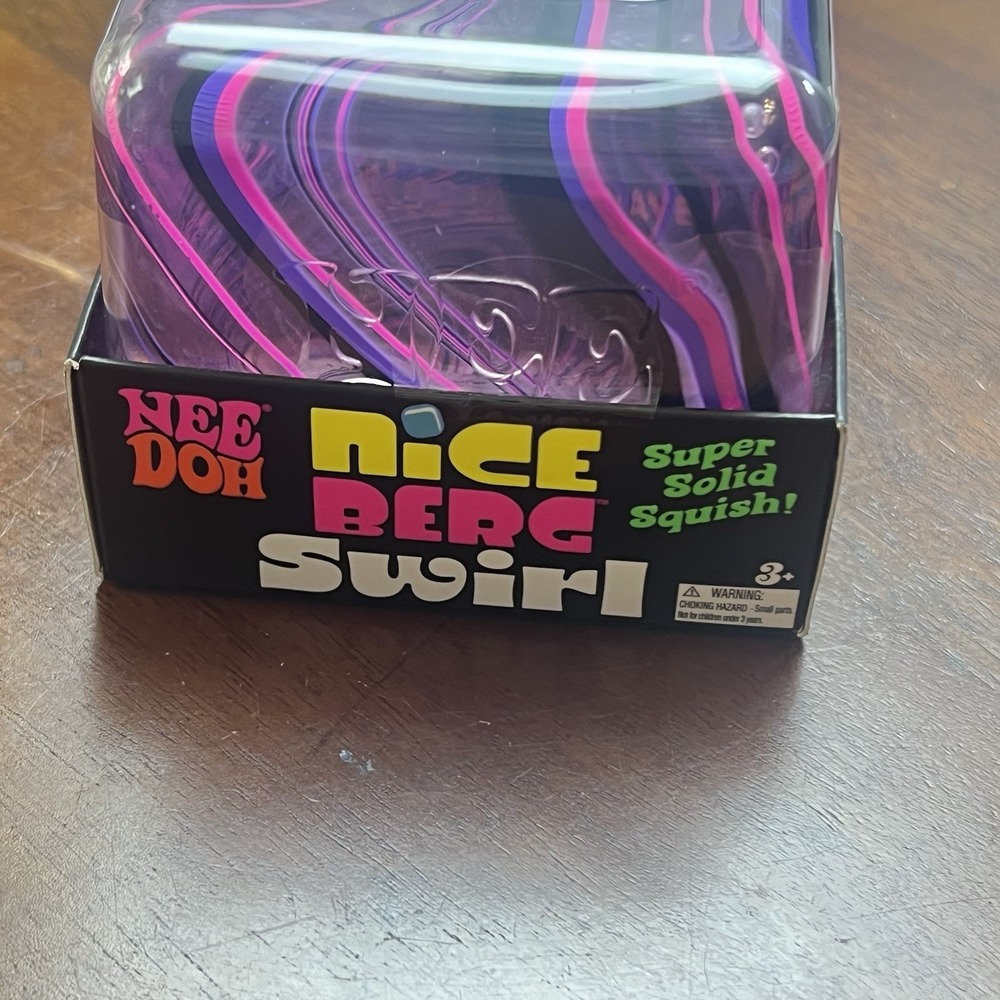 NeeDoh Nice Berg Swirl XL Giant Swirl Cube 3.25" Nee Doh Pink Purple Black